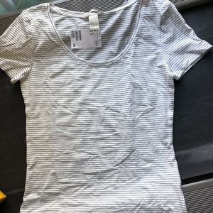 H&M white with black strips shirt